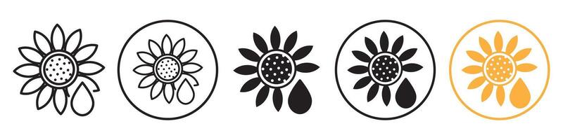 Sunflower oil set collection for web vector