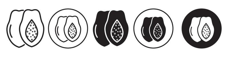 Papaya Icon set collection for web vector