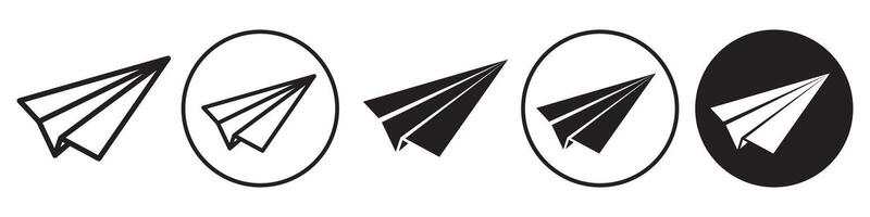 Ppaer plane icon set collection for web vector
