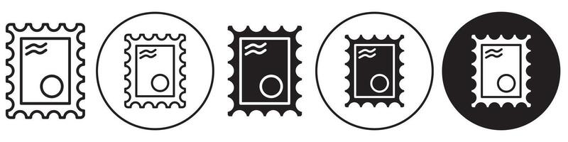 Postage stamp icon set collection for web vector