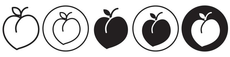 Peach Icon set collection for web vector