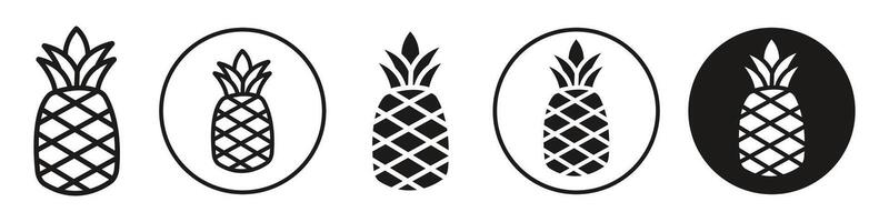 Pineapple icon set collection for web vector
