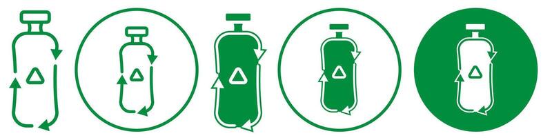 Recycle Bottle Icon set collection for web vector