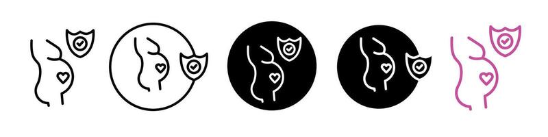 Pregnancy insurance icon set collection for web vector