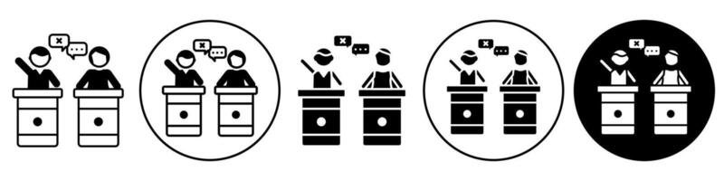 Political Debate Icon set collection for web vector