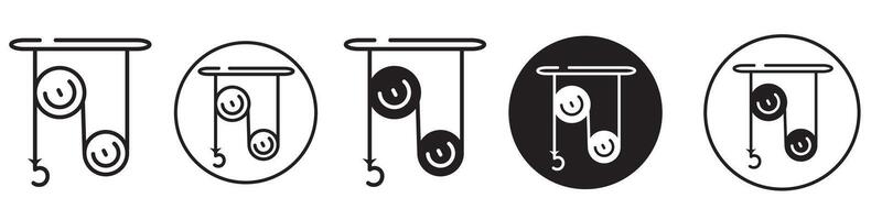 Pulley Icon set collection for web vector