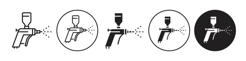 Spray gun icon set collection for web vector