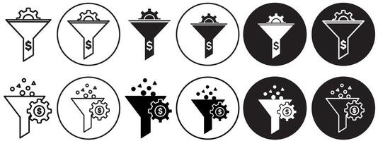 Funnel icon set collection for web vector