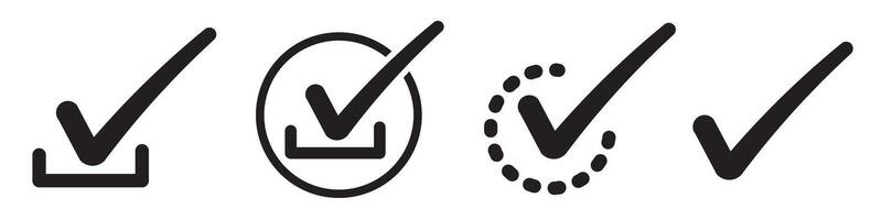 Check Mark Icon set collection for web vector