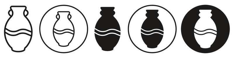 Ceramic Vase Icon set collection for web vector