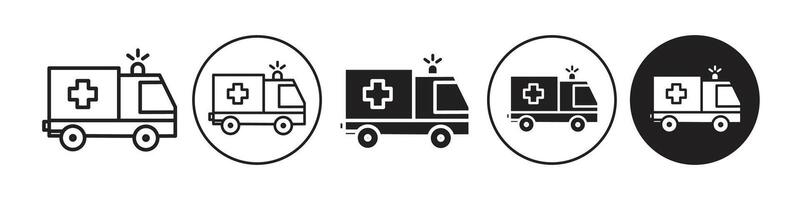 Ambulance icon set collection for web vector