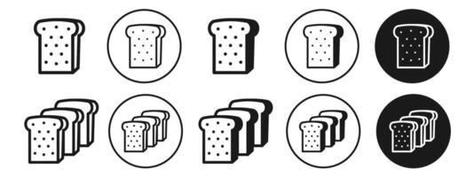 Bread slice icon set collection for web vector