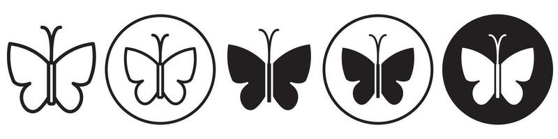 Butterfly icon set collection for web vector