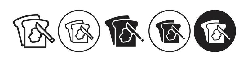 Breaad with butter icon set collection for web vector