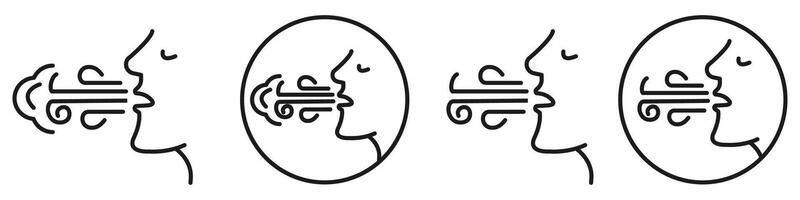 Bad Breathe Icon set collection for web vector