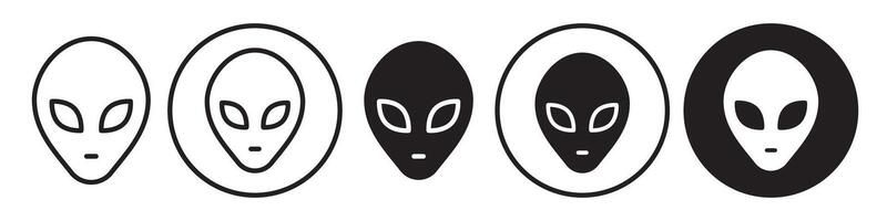 Alien Face Mask set collection for web vector