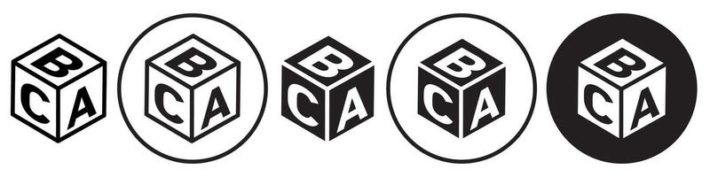 ABC Blocks Icon set collection for web vector