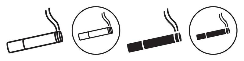 Cigarette icon set collection for web vector