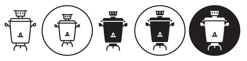 Azerbaijan Tea Samovar Icon set collection for web vector