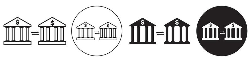 Bank Transfer Icon set collection for web vector