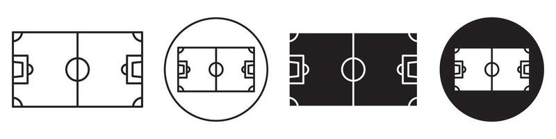 Footbal field icon set collection for web vector