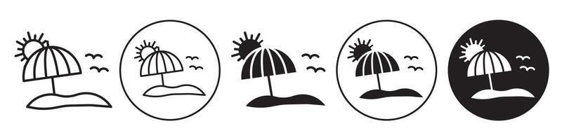 Beach Icon set collection for web vector