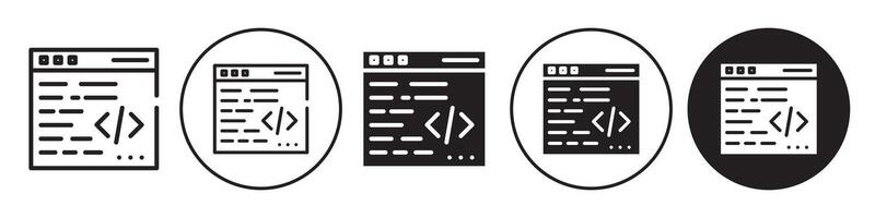 Coding icon set collection for web vector