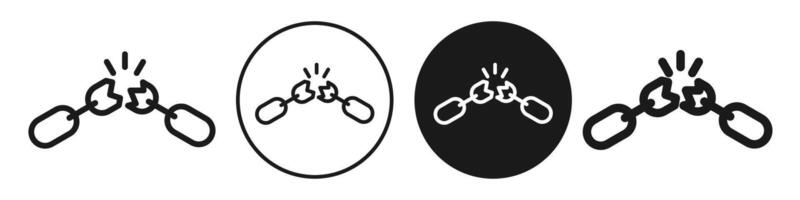 Broken chain icon set collection for web vector