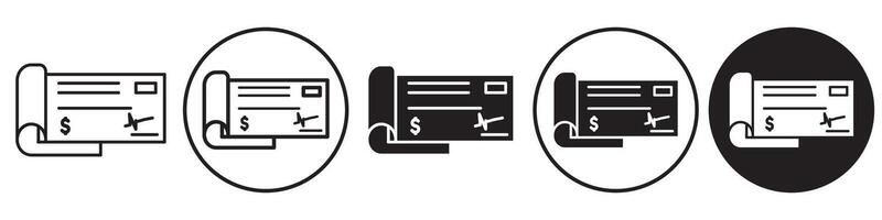 Checkbook Icon set collection for web vector