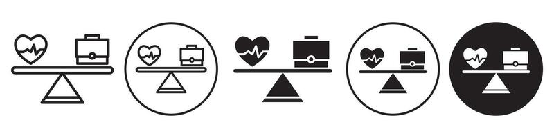 Balance life and work Icon set collection for web vector