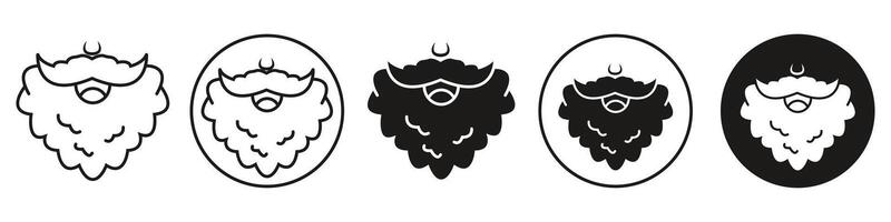 Beard icon set collection for web vector