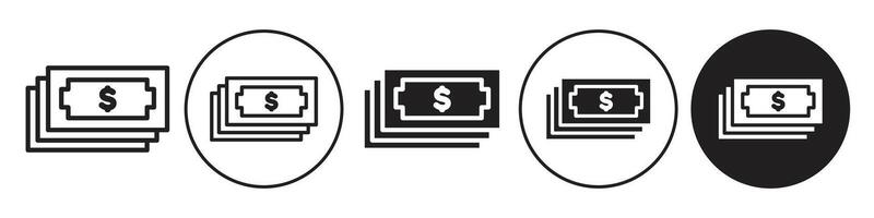 Cash Icon set collection for web vector