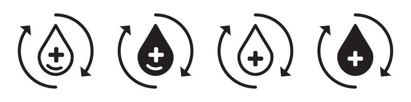 Blood flow icon set collection for web vector