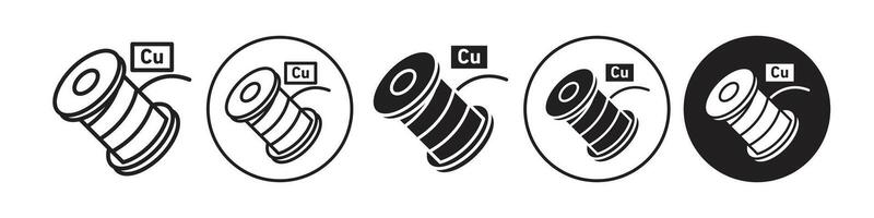 Copper icon set collection for web vector