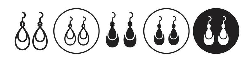 Earings icon set collection for web vector