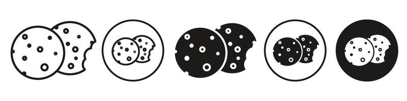 Cookies icon set collection for web vector