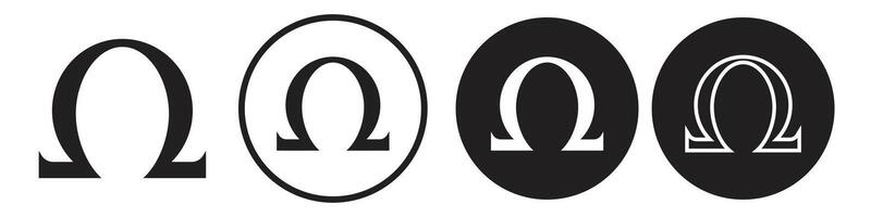 Omega Symbol set collection for web vector