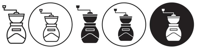 Coffee grinder icon set collection for web vector