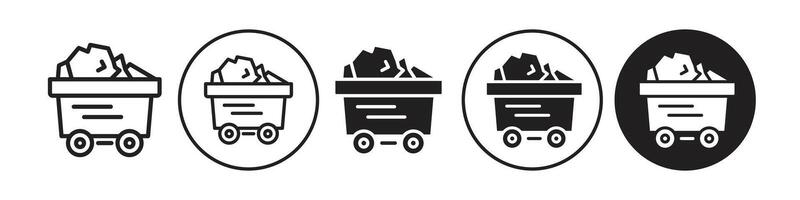 Coal icon set collection for web vector