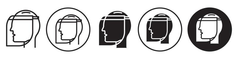 Face Sheild Icon set collection for web vector