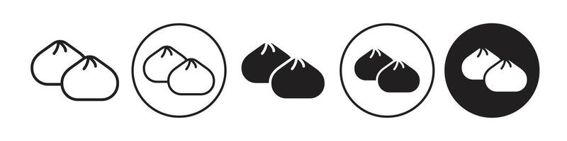 Dumpling icon set collection for web vector