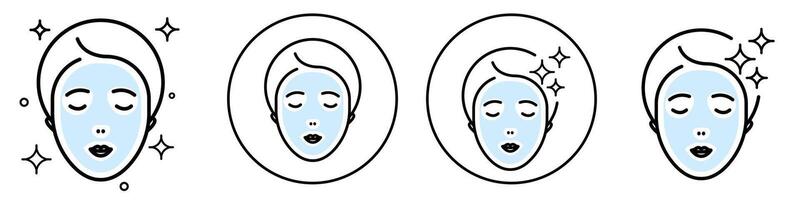 Face Mask Sheet Icon set collection for web vector