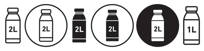 2L Bottle Icon set collection for web vector