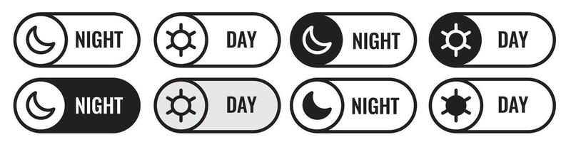 Dark Mode icon set collection for web vector