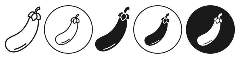 Eggplant Icon set collection for web vector
