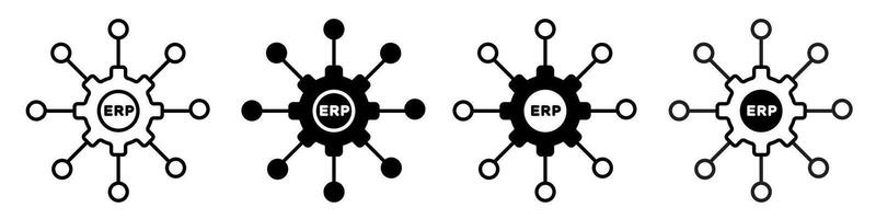 ERP System Icon set collection for web vector