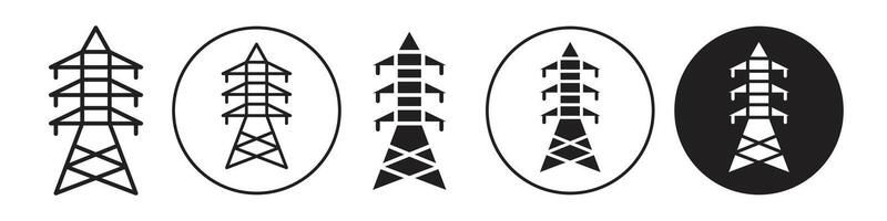 Electrical tower icon set collection for web vector
