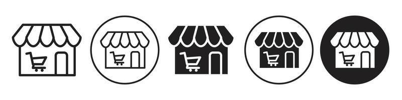 Market place icon set collection for web vector