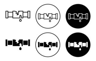 Broken pipe icon vector