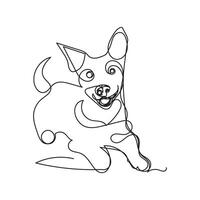 set of dogs one line art, dogs minimal line art, dogs continuous line art design style vector